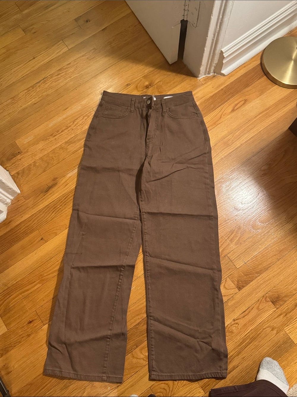 Abercrombie & Fitch Men's Brown Wide-Leg Chinos